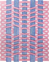 Индийский ковер из шерсти, арт-шёлка и хлопка «IRREGULAR» TOP115-P.BLUE-P.BLUE 1