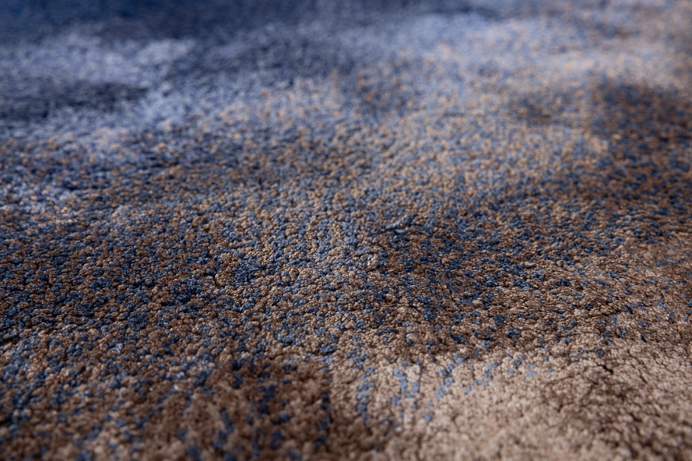 Индийский ковер из эвкалиптового шёлка «VELVET MIRAGE» DEGRADEE SAPPHIRE(Round) 5