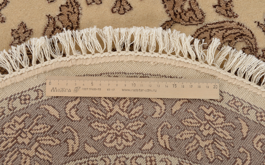 Индийский ковёр из шерсти и арт-шёлка «KING OF AGRA» RO131-CRE-BRN(COF-2)(Oval)