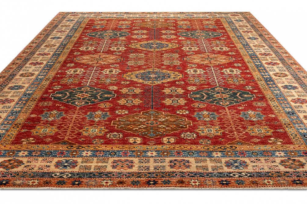Пакистанский ковер из шерсти «KAZAK ROYAL» 232580-RED-BGE