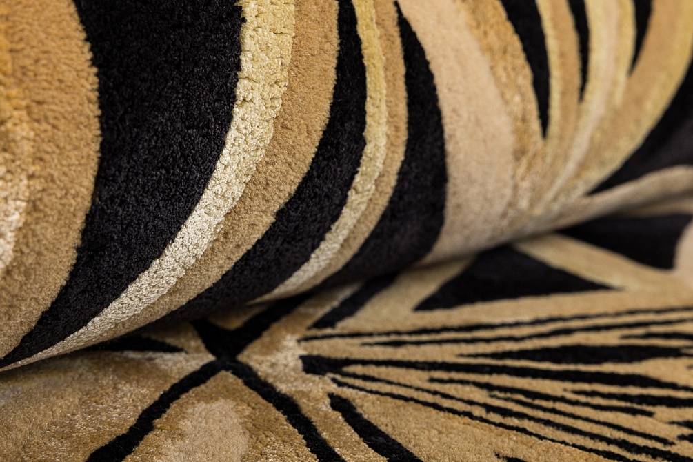 Индийский ковер из шерсти, арт-шёлка и хлопка «Art de Vivre by DETALI» design Victoria Mikhno «INTRICATE BLACK»