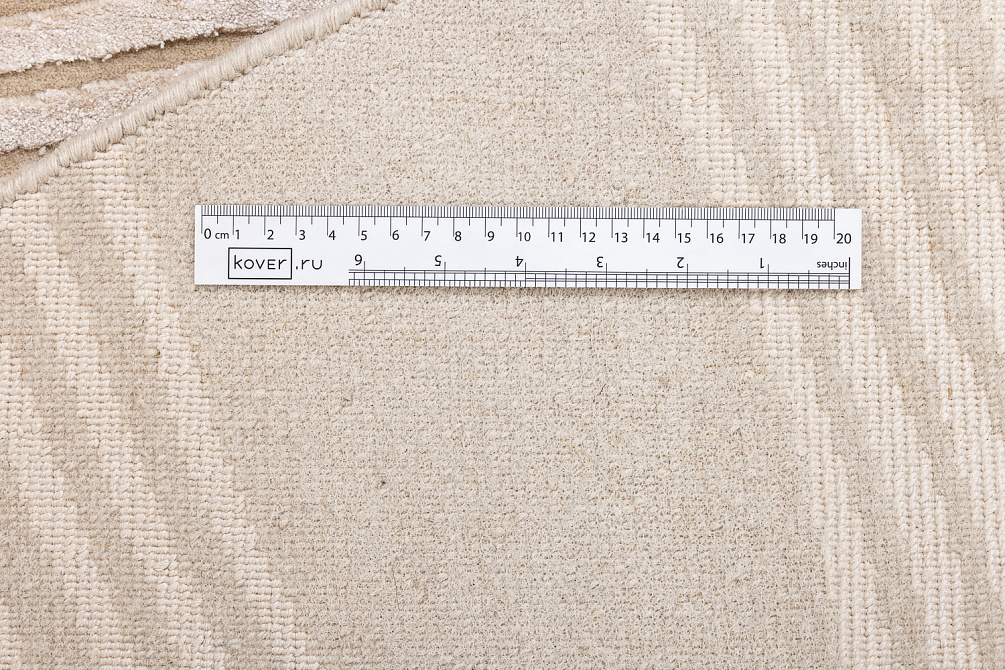 Индийский ковер из шерсти и арт-шёлка «LINES» LINES-01-02-BGE(Round)