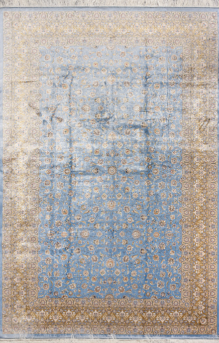 Иранский ковер из шёлка и модала «MASTERPIECE QUM» 015-23-1510-BLUE Katrin