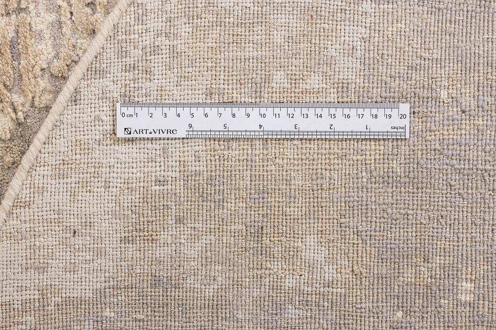 Индийский ковер из шерсти и шёлка «HOLLYWOOD ART» CE9399A-GREY(Round)