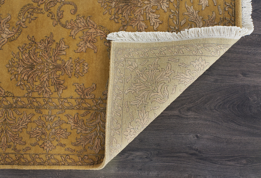 Индийский ковёр из шерсти и арт-шёлка «AGRA R» NO29-GLD-GLD
