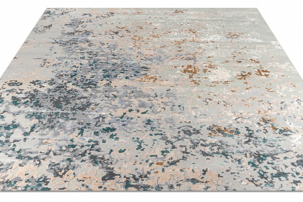 Индийский ковер из арт-шёлка, шерсти и хлопка «CHROME GOLD» 1-MULTI