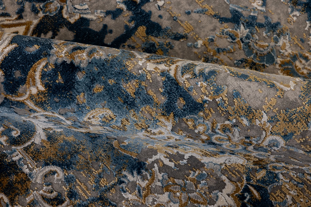 Турецкий ковер из эвкалиптового шёлка и акрила «VERSAİLLES PALACE» 5991A-LGRY-DBLU 4