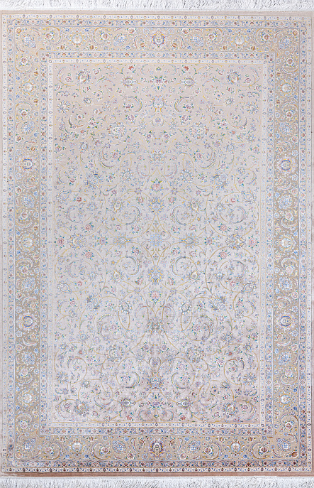 Иранский ковер из шёлка, модала и акрила «MASTERPIECE QUM» 040-22-Shahan-1525-KHAK