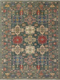 Пакистанский ковер из шерсти «KAZAK ROYAL» 252937-GREEN-GREEN 1