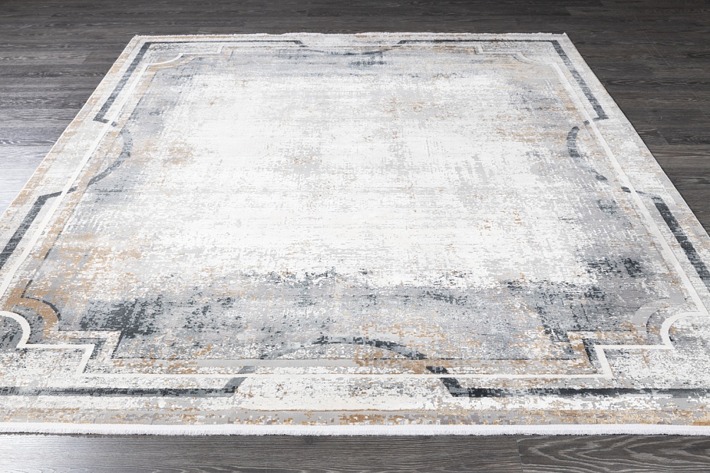 Турецкий ковер из эвкалиптового шёлка и акрила «VERSAİLLES PALACE» M460A-CREAM-DGRAY 2