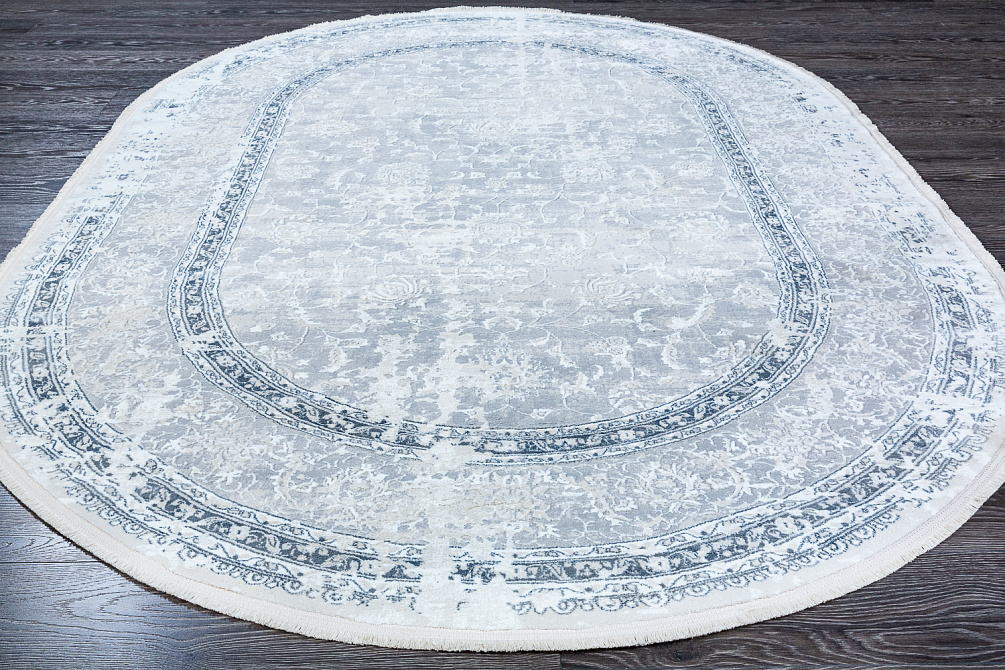 Турецкий ковёр из полипропилена «FLORA LUX» 5530C-LBLUE-BEIGE(Oval)