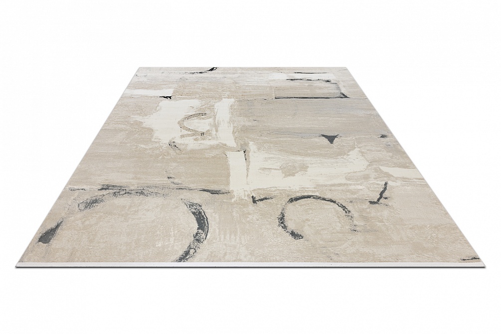 Турецкий ковер из полипропилена и полиэстера «MOON» 2629A-CREAM-L.GREY 3