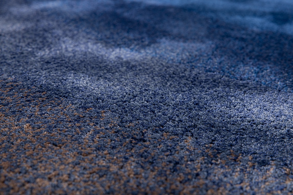 Индийский ковер из эвкалиптового шёлка «VELVET MIRAGE» DEGRADEE SAPPHIRE(Round) 6