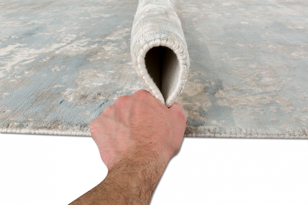 Индийский ковер из арт-шёлка «MIST» 2017011-LBLU