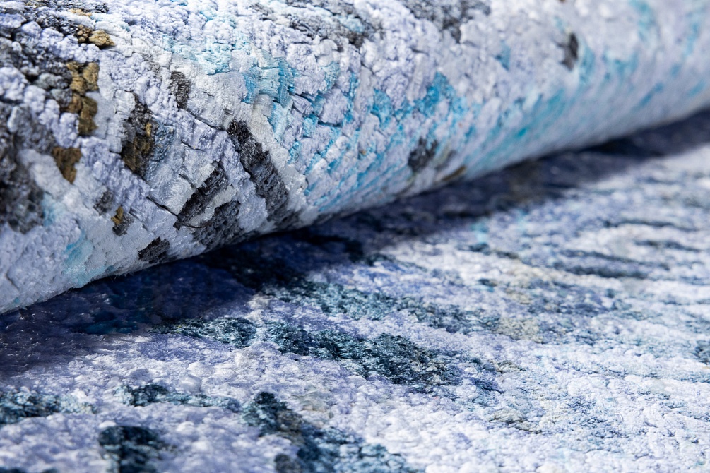 Индийский ковер из бамбукового шёлка «SILK IKAT» P26-BLU-MIX 5