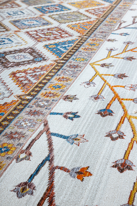 Турецкий ковёр из полиэфирного шёлка «MYSTIC» 0670A-BONE-BEIGE