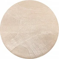 Индийский ковер из шерсти и арт-шёлка «LINES» LINES-01-02-BGE(Round) 1