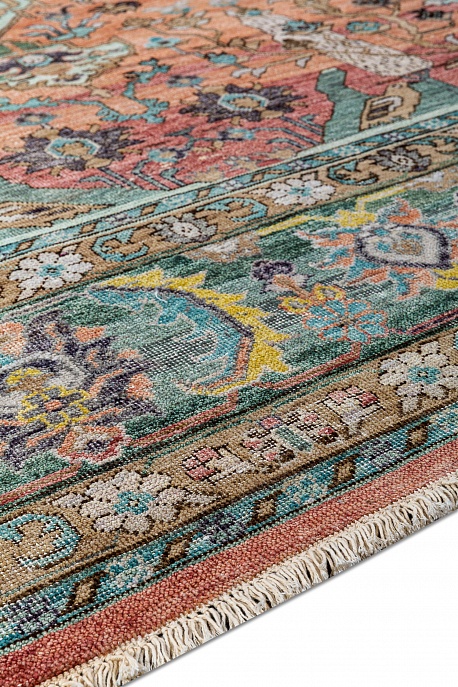 Индийский ковер из шерсти и хлопка «SOMEPLACE IN TIME» EA3006-L.CORAL-S.BLUE 7