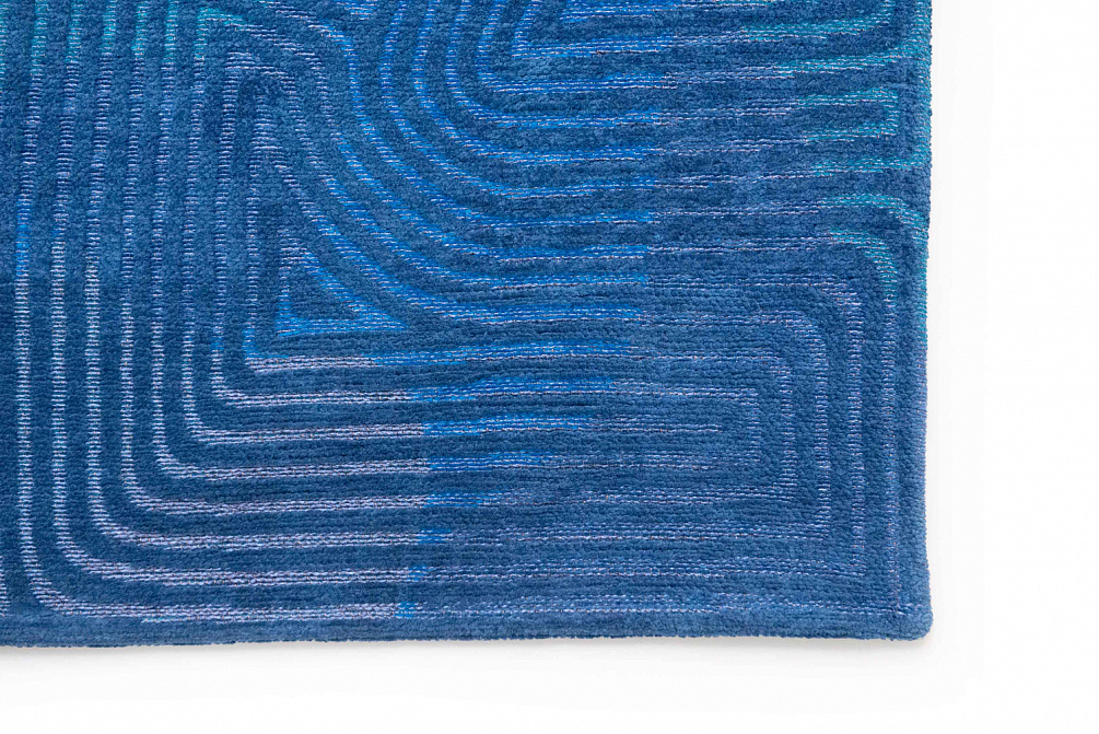 Бельгийский ковер из полиэфирного шёлка «MEDITATION» 9225-BLUE LAGOON