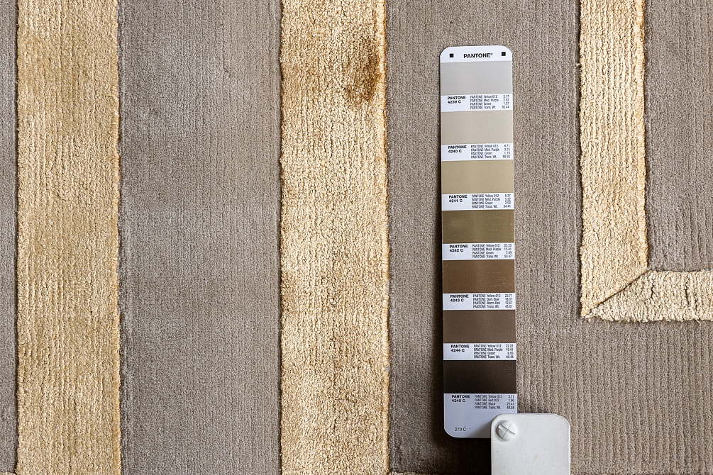 Индийский ковер из шерсти, арт-шёлка и хлопка «RUSSEL SQUARE» BELT-GLD