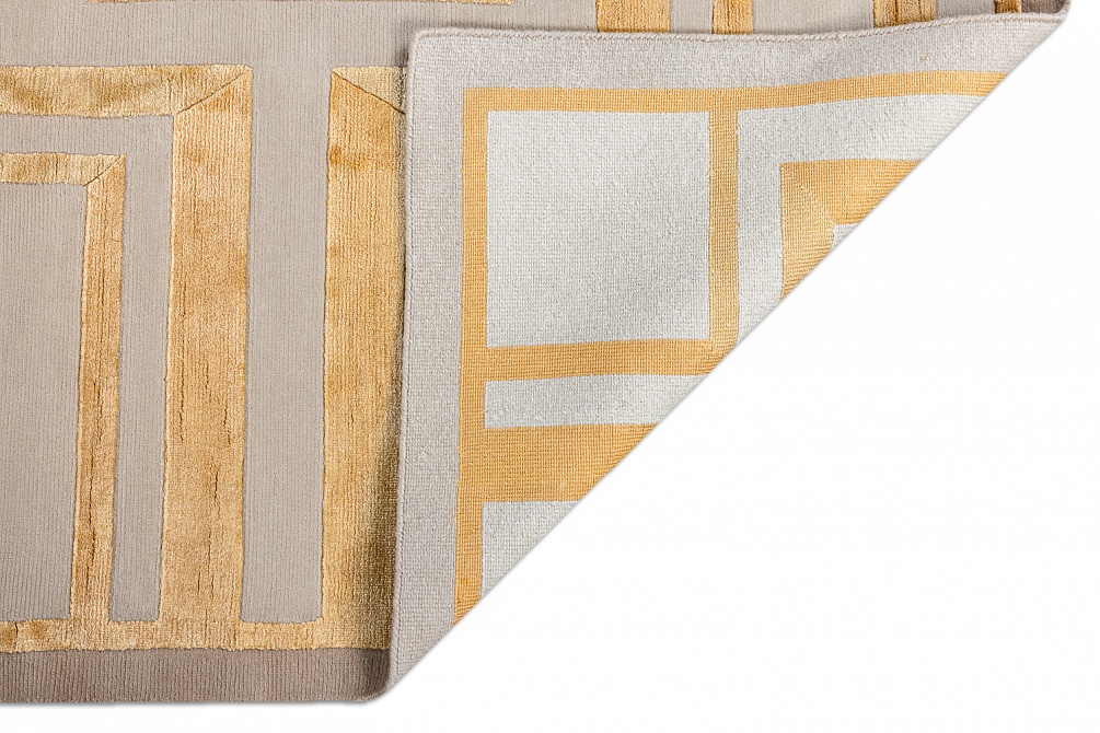 Индийский ковер из шерсти, арт-шёлка и хлопка «RUSSEL SQUARE» BELT-GLD