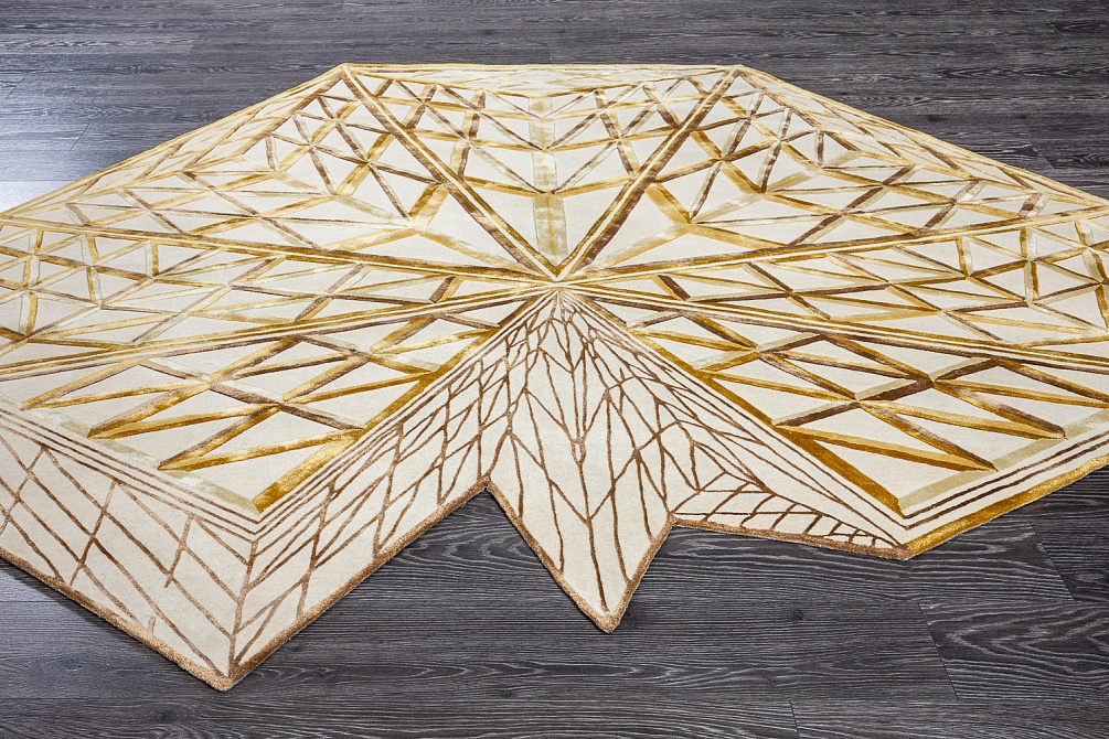 Индийский ковер из шерсти и арт-шёлка «Art de Vivre by DETALI» design Victoria Mikhno «INTRICATE BEIGE»