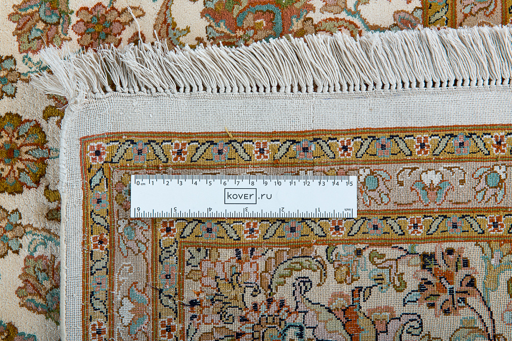 Индийский ковёр из шёлка «KASHMIR SILK 24Х24» ALLOVER CREAM