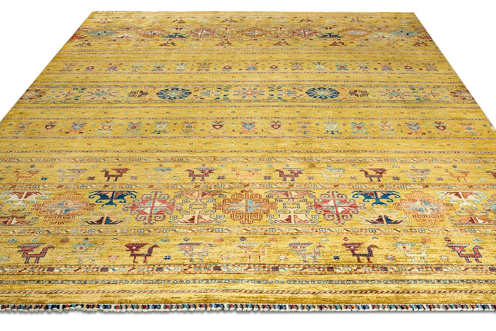 Пакистанский ковер из шерсти «SHAWL KANDI» GRN-GRN 2