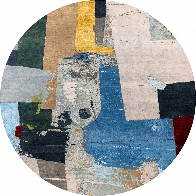 Индийский ковер из шерсти и шёлка «HOLLYWOOD ART» CE6308-MLT(Round)