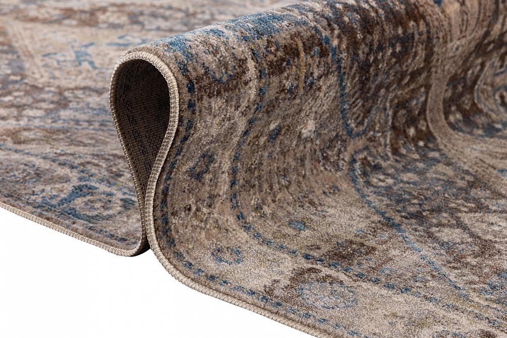 Турецкий ковер из полиэфирного шёлка «MYSTIC» 0658A-NAVY-BRN(Runner) 7