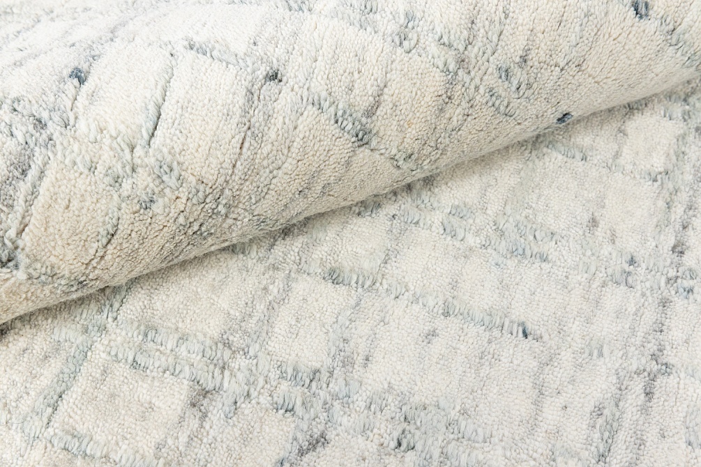 Индийский ковер из арт-шёлка и шерсти «DJOTTO» BFE-WHITE-BLUE