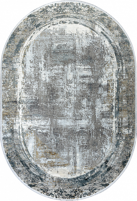 Турецкий ковер из эвкалиптового шёлка и акрила «ASPENDOS» M175A-C-DGRY-DGRY(Oval)