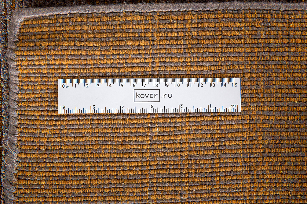 Индийский ковёр из шерсти и арт-шёлка «MURUGAN» PLAIN-BRN-RUS-D04/A032