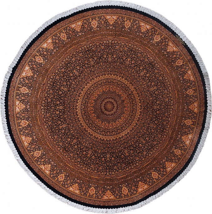 Иранский ковер из шёлка «QOM» 14-260-IR AHMADI(Round) 1