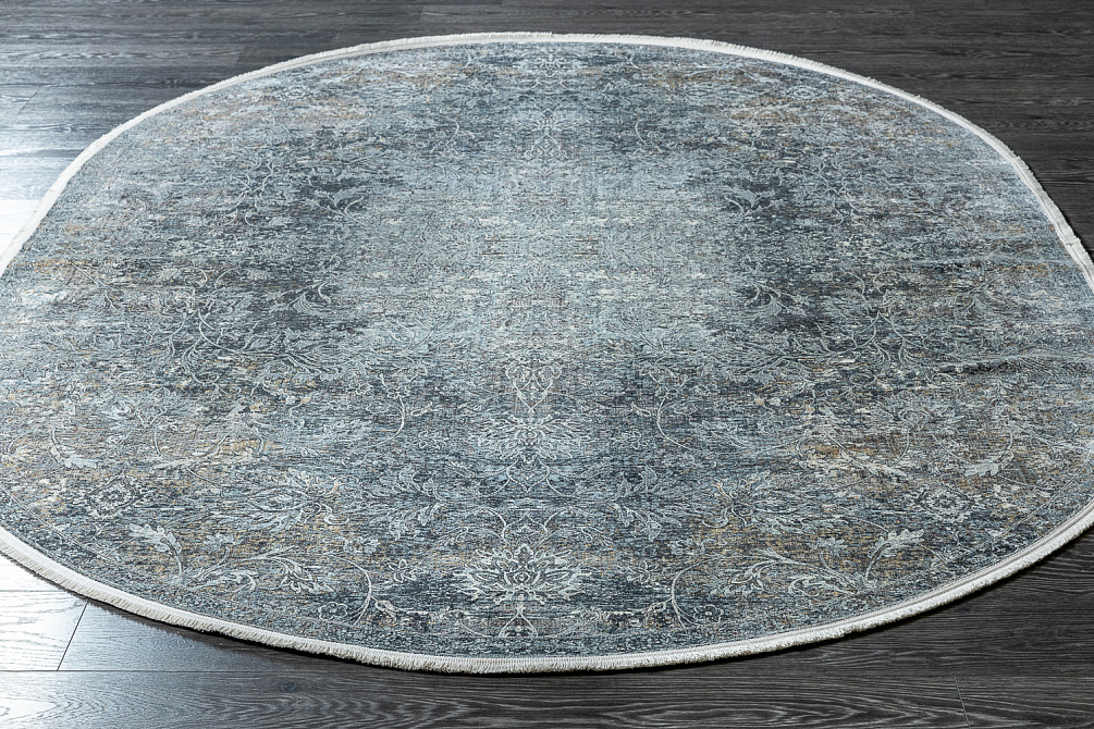 Турецкий ковёр из шёлка и эвкалиптового шёлка «SALVATORE» Z342-B-HBDGRY-BRN-BGE (Oval)