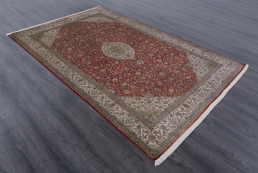 Индийский ковёр из шёлка «KASHMIR SILK 24Х24» LC KASHAN RED 