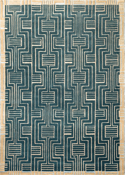 Индийский ковер из шерсти и арт-шёлка «TED BAKER» Kinmo Green 56807