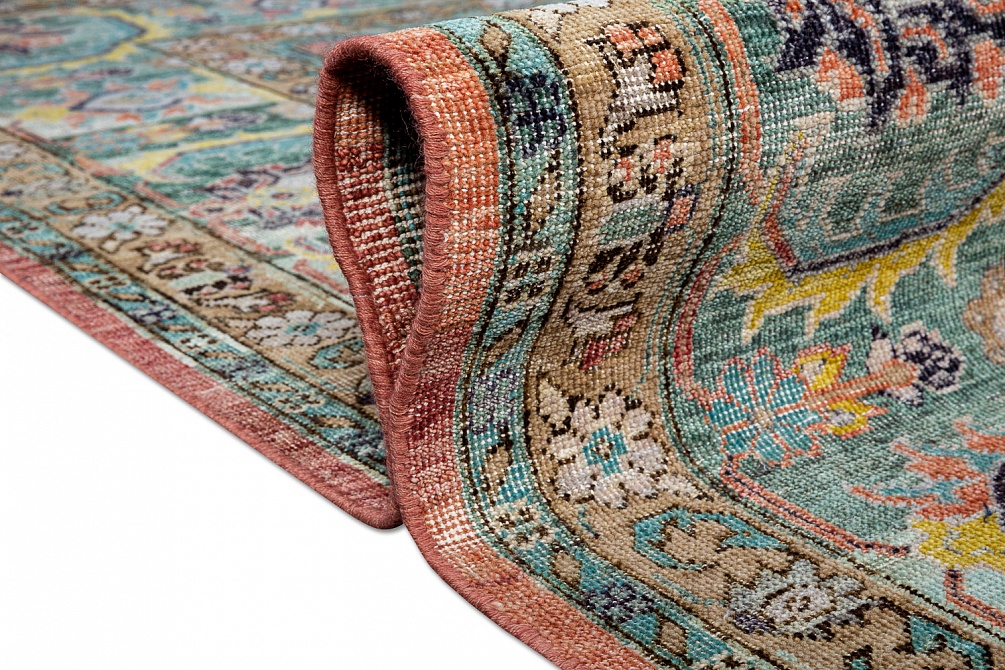 Индийский ковер из шерсти и хлопка «SOMEPLACE IN TIME» EA3006-L.CORAL-S.BLUE 11