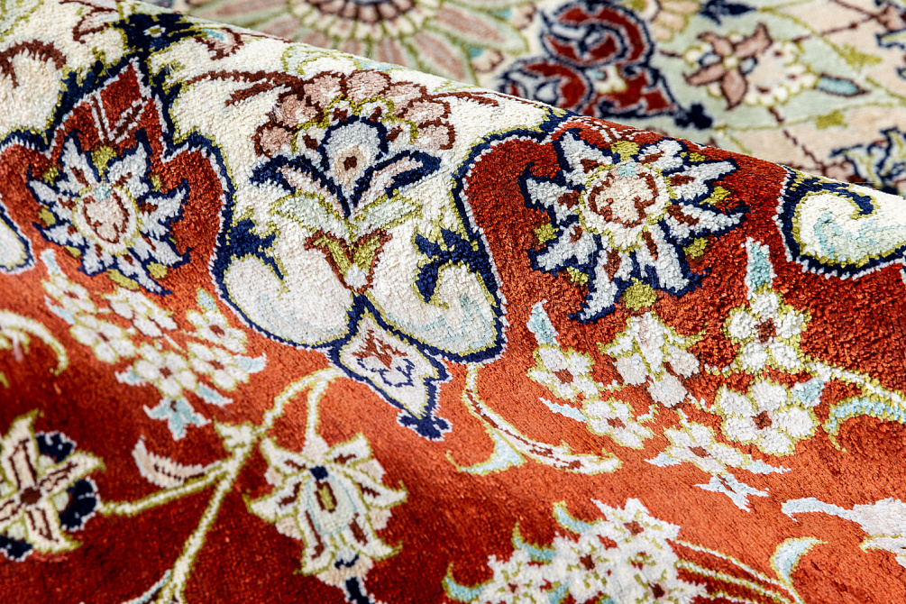 Иранский ковёр из шёлка «QUM MM IR» 14-103-IR