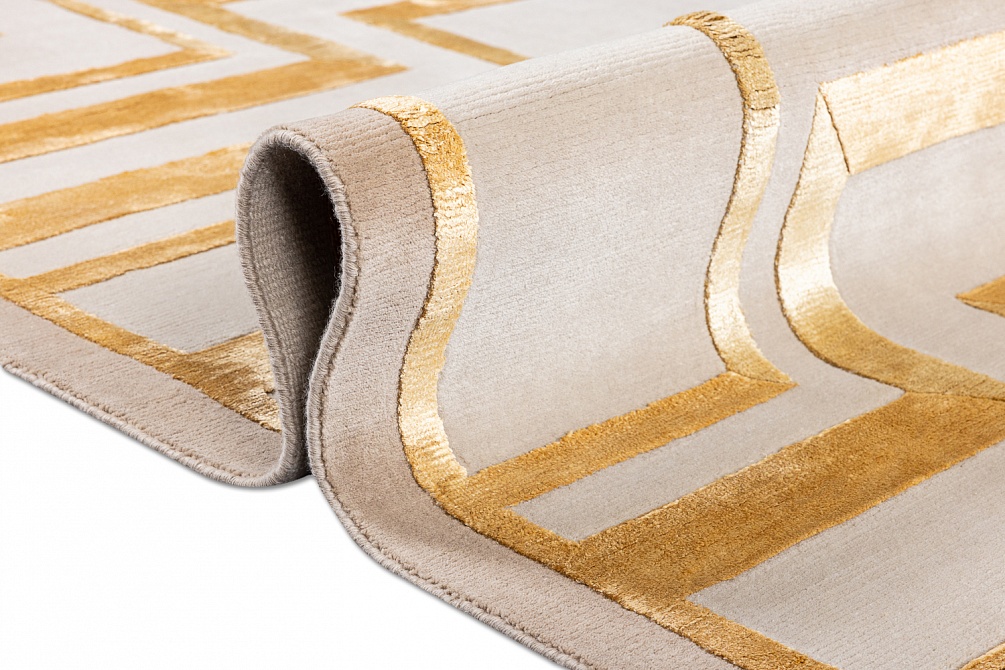 Индийский ковер из шерсти, арт-шёлка и хлопка «RUSSEL SQUARE» BELT-GLD