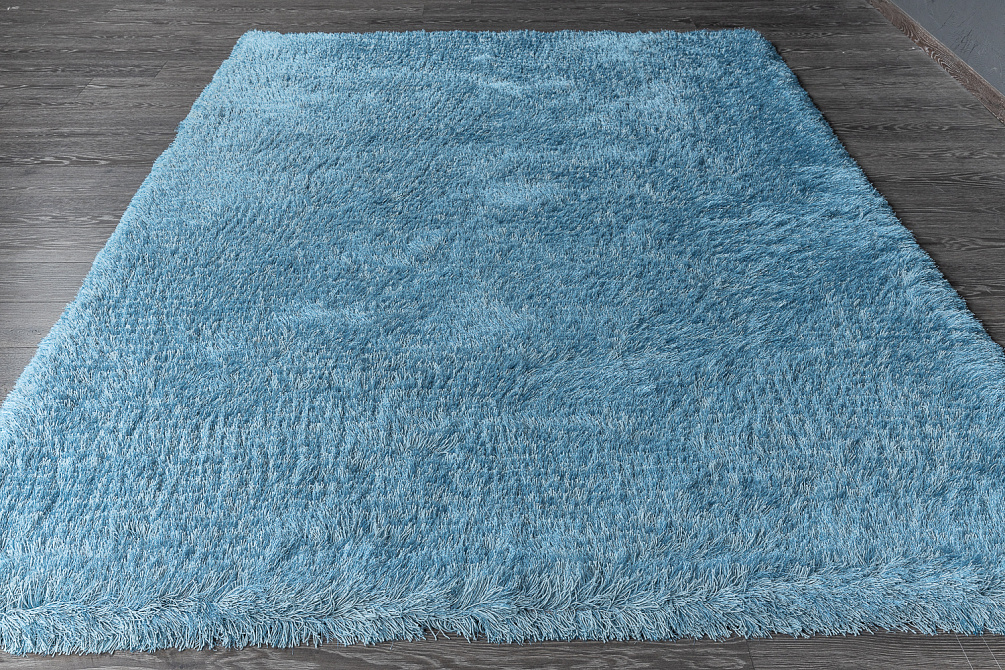 Индийский ковёр из полиэстера и хлопка «SHAGGY LUXE» PSR17004-BLUE