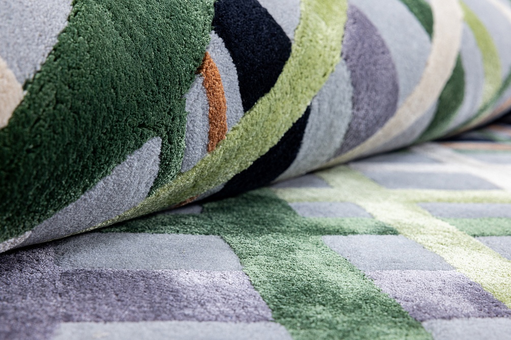 Индийский ковер из шерсти, арт-шёлка и хлопка «Art de Vivre by DETALI» design Elizaveta Popova «FOREST HERBS»