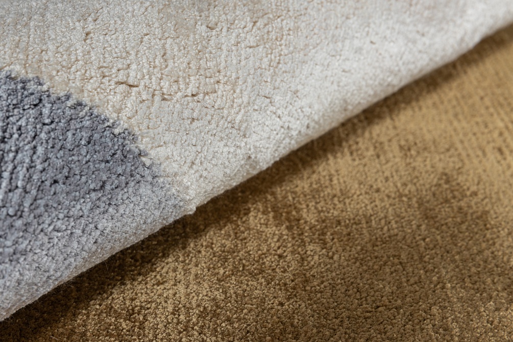 Индийский ковер из арт-шёлка «BAUHAUS» DESIGN №02-2-BLUE-GOLD