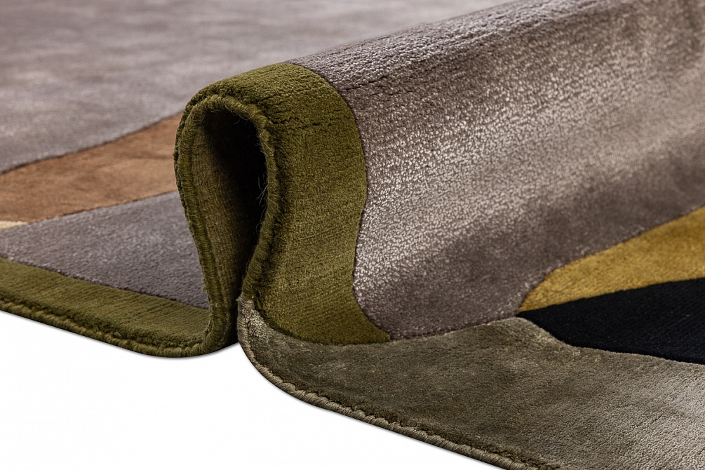 Индийский ковер из шерсти, шёлка и эвкалиптового шёлка «TECTONIC» D1-C4