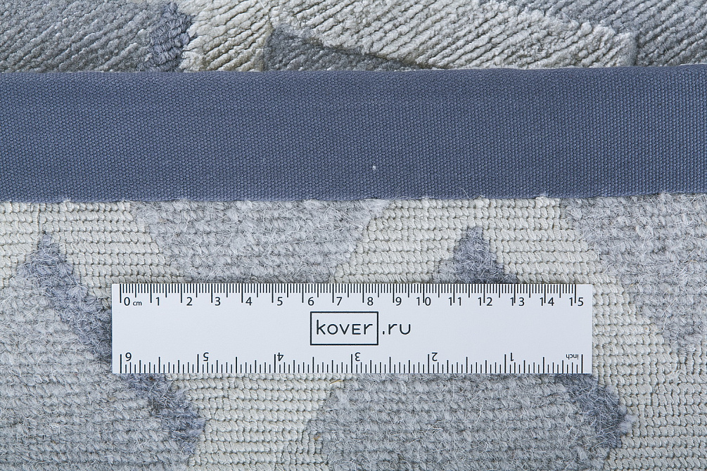 Непальский ковёр из шерсти и эвкалиптового шёлка «ART DECO RUGS» RHOMB BLUE AIR(90529)