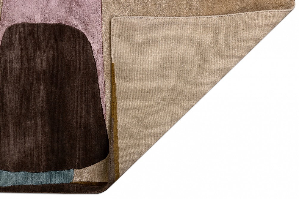 Индийский ковер из шерсти, шёлка и эвкалиптового шёлка «TECTONIC» D1-C5