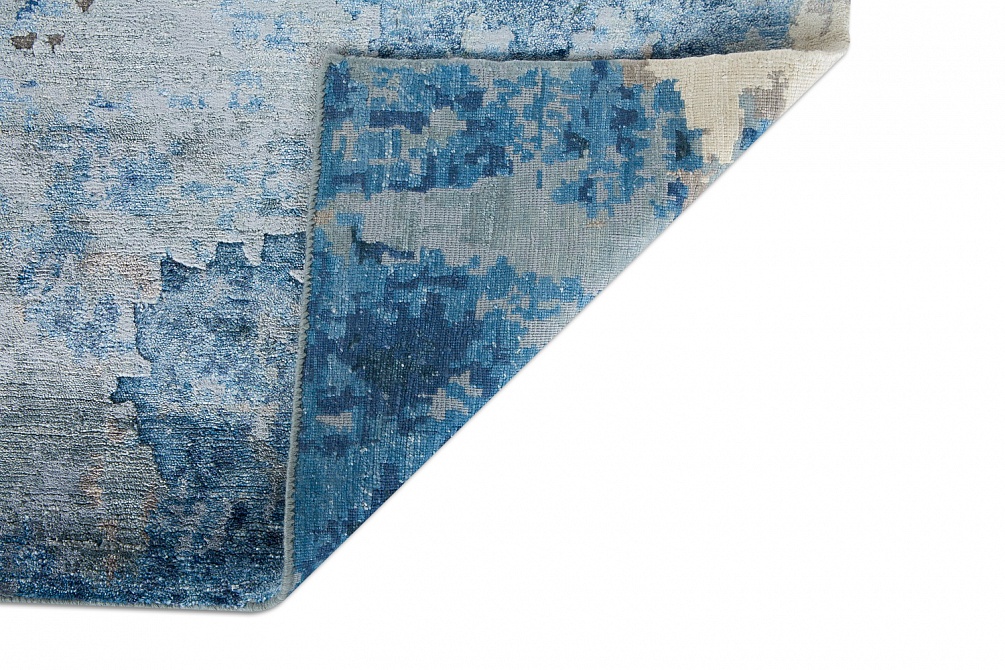 Индийский ковер из арт-шёлка и хлопка «STORM» FR1217C-BLU-NEW