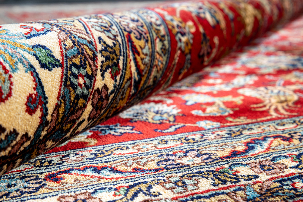 Индийский ковёр из шёлка «KASHMIR SILK 18Х18» ROCK FELLER RED