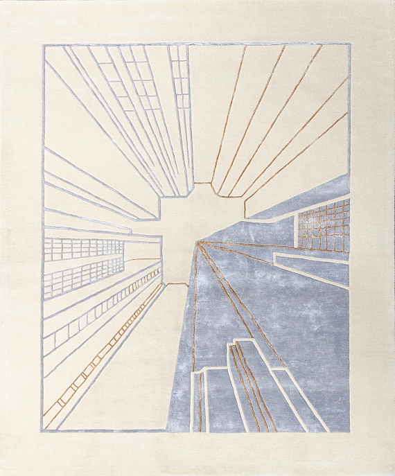 Индийский ковер из шерсти, арт-шёлка и хлопка «Art de Vivre by DETALI» design Irina Kondrashova «URBAN GEOMETRY-6»