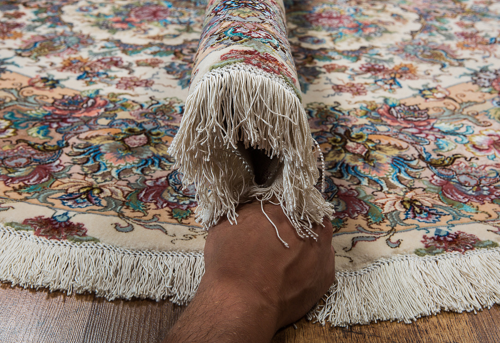 Иранский ковёр из шерсти и шёлка «TABRIZ IR» 15-11A-KHATIBI(Round)